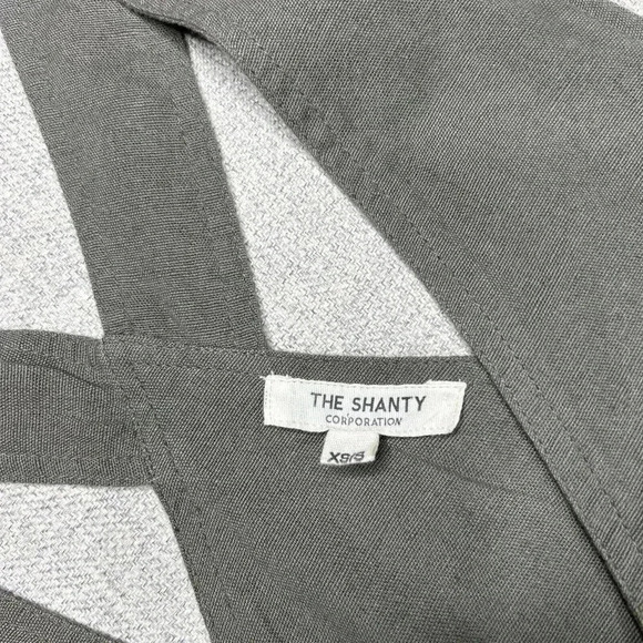 The Shanty Corporation Midi Dress Olive Green Cotton Flax Cottage - Picture 5 of 11